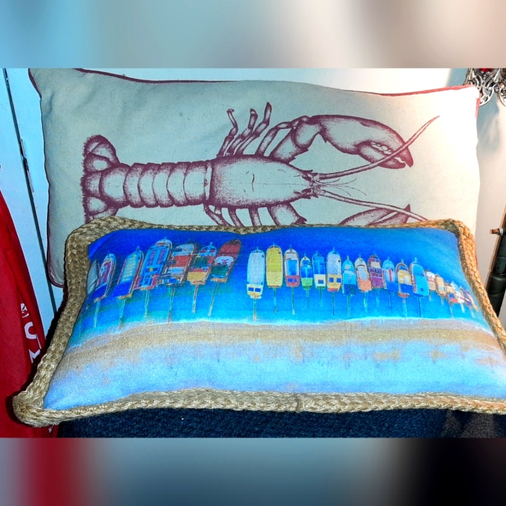 Nautical Lobster and Boats Decorative Pillows